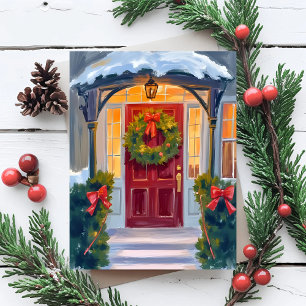 Deck the Halls Kerst Winter Vakantiekaart Feestdagenkaart