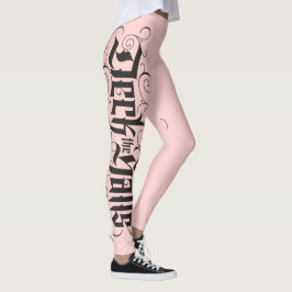Deck the Halls Kerstbelettering Bord Roze Parijs Leggings