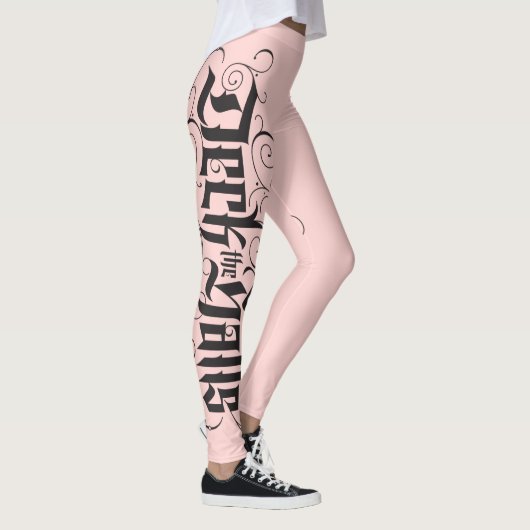 Deck the Halls Kerstbelettering Bord Roze Parijs Leggings (Rechts)