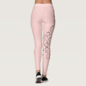 Deck the Halls Kerstbelettering Bord Roze Parijs Leggings (Achterkant)
