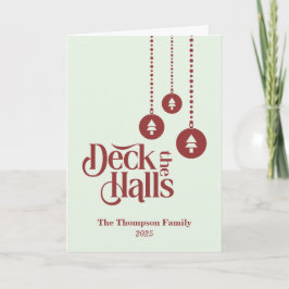 "Deck The Halls" Lichtgroene Kerst Kaart