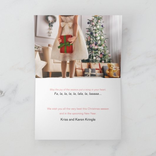 Deck the Halls Luxe belettering Elegant in zwart Feestdagen Kaart (Binnen)