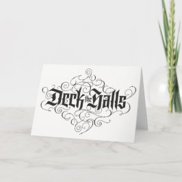 Deck the Halls Luxe belettering Elegant in zwart Feestdagen Kaart