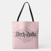 Deck the Halls Luxe Lettering Roze Zwart Tote Bag (Voorkant)