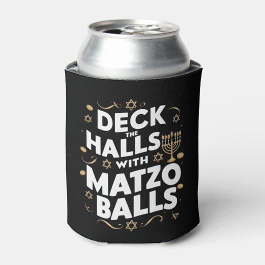 Deck The Halls Matzo Balls Grappige Hanukkah Joods Blikjeskoeler (Blikje Voorkant)