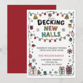 Deck The Halls New Address Moving Feestdagenkaart (Voorkant / Achterkant)