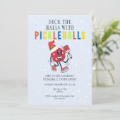 Deck the Halls Pickleball Kersttoernooi Kaart (Staand voorkant)