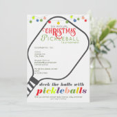 Deck the Halls Pickleball Kersttoernooi Kaart (Staand voorkant)