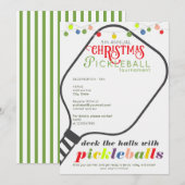 Deck the Halls Pickleball Kersttoernooi Kaart (Voorkant / Achterkant)