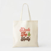 Deck the Halls Retro Groovy Kerst Feestdagen Tote Bag (Voorkant)