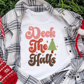 Deck the Halls Retro Groovy Kerst Feestdagen Tri-Blend Shirt
