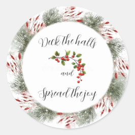 Deck the Halls Rond Ronde Sticker