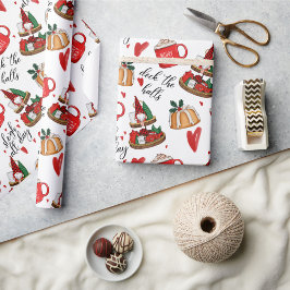 Deck The Halls & Sleigh de hele dag kerstcitaten Cadeaupapier