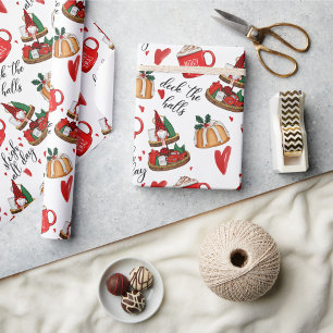 Deck The Halls & Sleigh de hele dag kerstcitaten Cadeaupapier