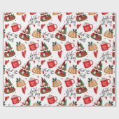 Deck The Halls & Sleigh de hele dag kerstcitaten Cadeaupapier (Vlak)