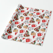 Deck The Halls & Sleigh de hele dag kerstcitaten Cadeaupapier (Uitgerold)