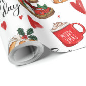 Deck The Halls & Sleigh de hele dag kerstcitaten Cadeaupapier (Rol Hoek)