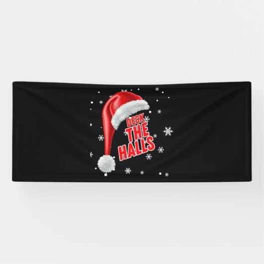 Deck The Halls Sneeuw Collectie 2.5x6 Vinyl Banner (Horizontaal)