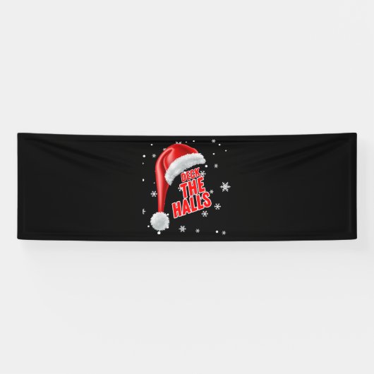 Deck The Halls Sneeuw Collectie 2.5x8 Vinyl Banner (Horizontaal)