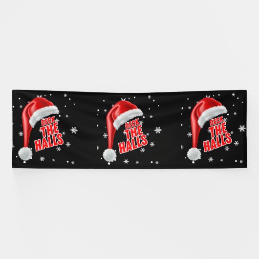 Deck The Halls Snow Collectie 4x12 Vinyl Banner (Horizontaal)