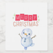 Deck the Halls: vrolijk kerstfeest" Wijn Etiket (Enkel label)