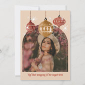 Deck the Halls Winter Retro Holiday Vrijgezellenfe Kaart (Achterkant)