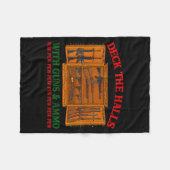 Deck The Halls With Guns & Ammo Funny Christma Fleece Deken (Voorkant (Horizontaal))