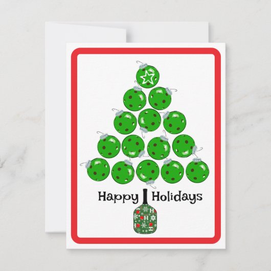 Deck the Halls with Pickleballs Christmas Party Kaart (Voorkant)