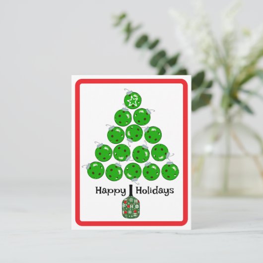 Deck the Halls with Pickleballs Christmas Party Kaart (Staand voorkant)