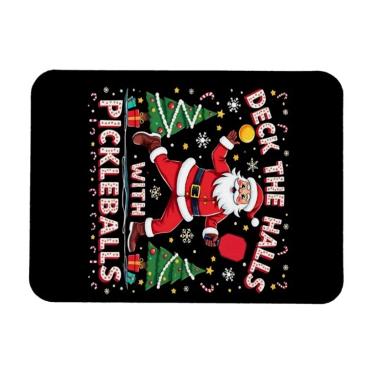 Deck The Halls With Pickleballs  Magneet (Horizontaal)