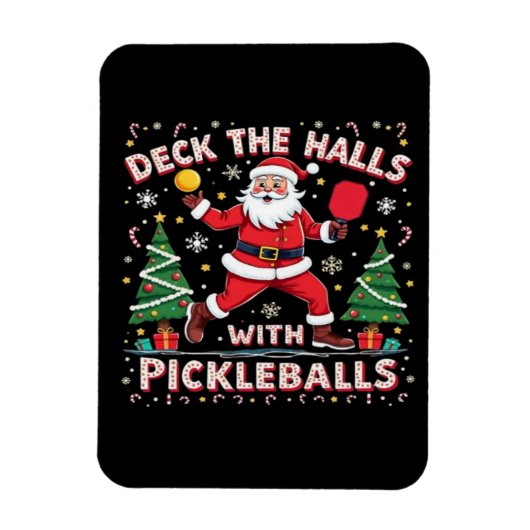 Deck The Halls With Pickleballs Magneet (Verticaal)