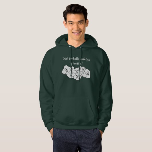 Deck the halls with Poodles unisex hoodie (Voorkant volledig)