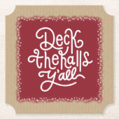 Deck the Halls Y'all Kartonnen Onderzetters (Voorkant)