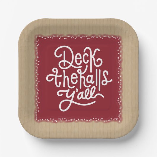Deck the Halls Y'all Papieren Bordje (Voorkant)