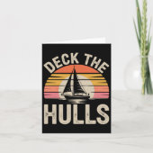 Deck The Hulls Funny Nautical Christmas Sailing 1 Kaart (Voorkant)