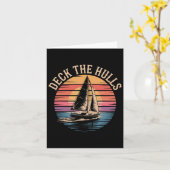 Deck The Hulls Grappig Nautisch Kerstzeilen Kaart (Gele Bloem)