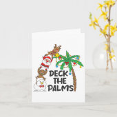 Deck The Palm Christmas in juli Xmas Mannen Vrouwe Kaart (Gele Bloem)