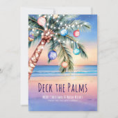 Deck the Palms Beach Kerstmis Feestdagenkaart (Voorkant)
