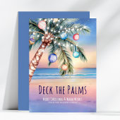 Deck the Palms Beach Kerstmis Feestdagenkaart