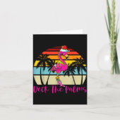 Deck The Palms Christmas Flamingo Palm Tree Trocal Kaart (Voorkant)