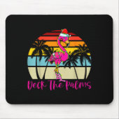 Deck The Palms Christmas Flamingo Palm Tree Trocal Muismat (Voorkant)