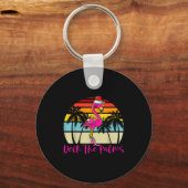 Deck The Palms Christmas Flamingo Palm Tree Trocal Sleutelhanger (Voorkant)