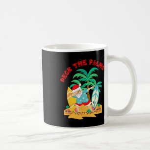 Deck The Palms Dabbing Kerstman - Kerst Tropisch S Koffiemok