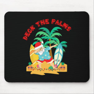 Deck The Palms Dabbing Kerstman - Kerst Tropisch S Muismat