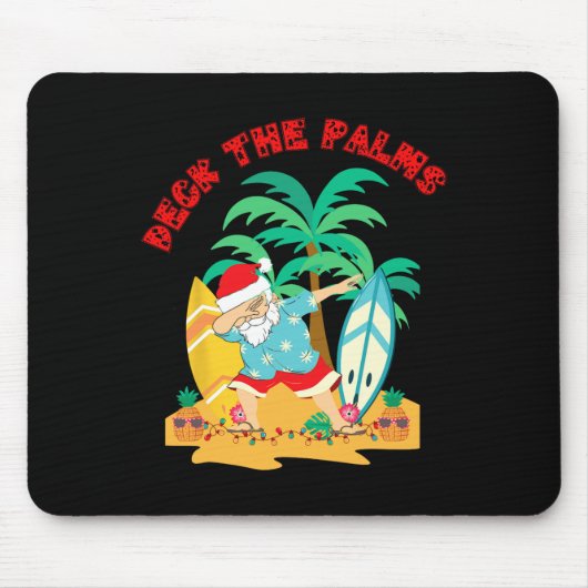 Deck The Palms Dabbing Kerstman - Kerst Tropisch S Muismat (Voorkant)