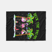 Deck The Palms Flamingo Trocal Christmas Lights Pa Fleece Deken (Voorkant (Horizontaal))