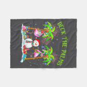 Deck The Palms Flamingo Trocal Christmas Lights Pa Fleece Deken (Voorkant (Horizontaal))