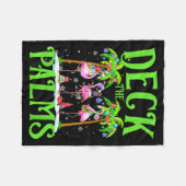 Deck The Palms Flamingo Trocal Christmas Lights Pa Fleece Deken (Voorkant (Horizontaal))