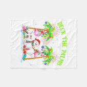 Deck The Palms Flamingo Trocal Christmas Lights Pa Fleece Deken (Voorkant (Horizontaal))