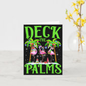 Deck The Palms Flamingo Trocal Christmas Lights Pa Kaart (Gele Bloem)